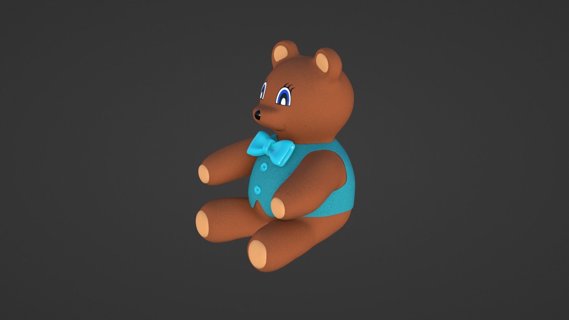 Teddy Bear Toy Brown Stuffed 3D model_14