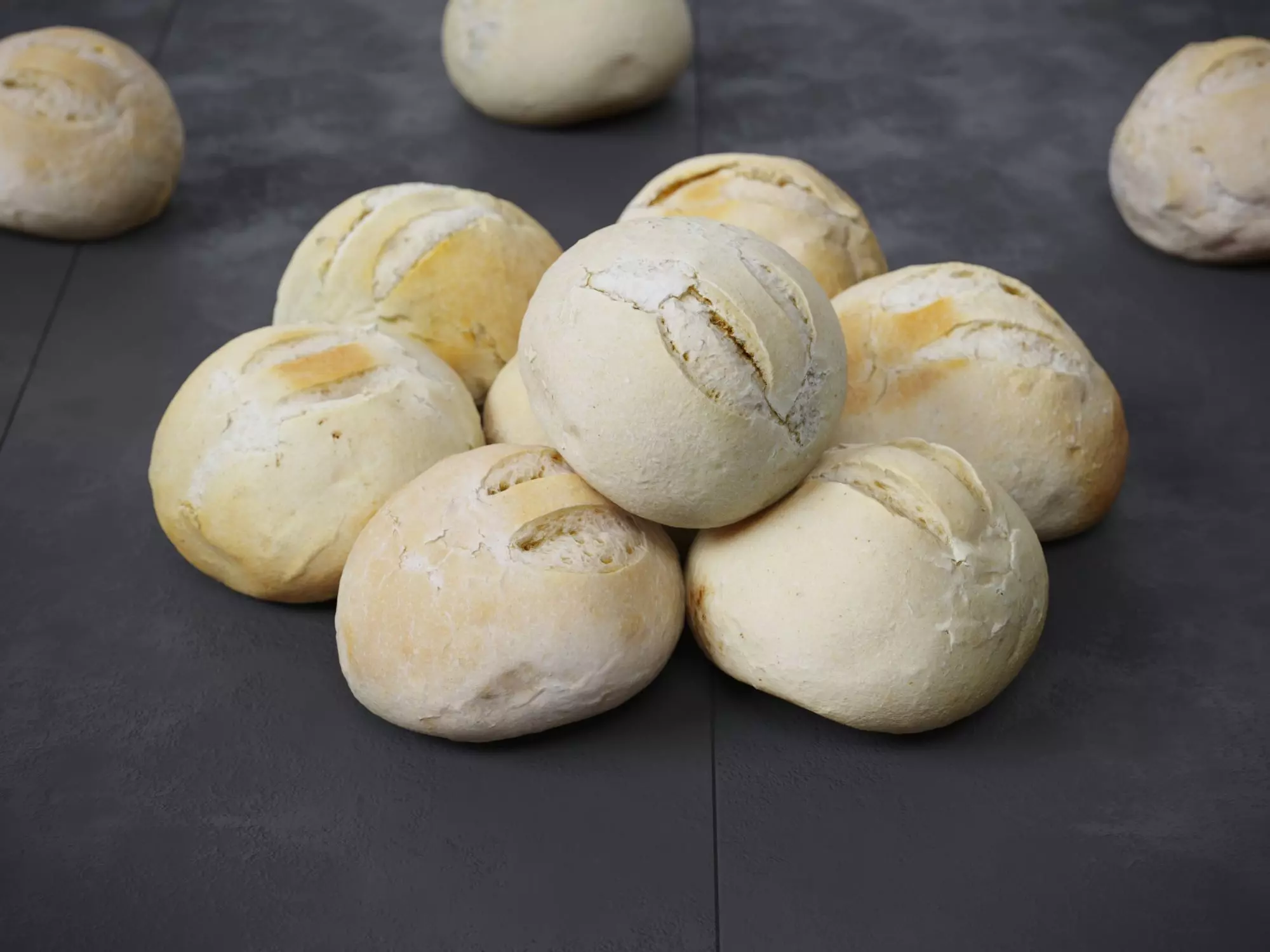 Crusty Rolls Low-poly 3D model_0