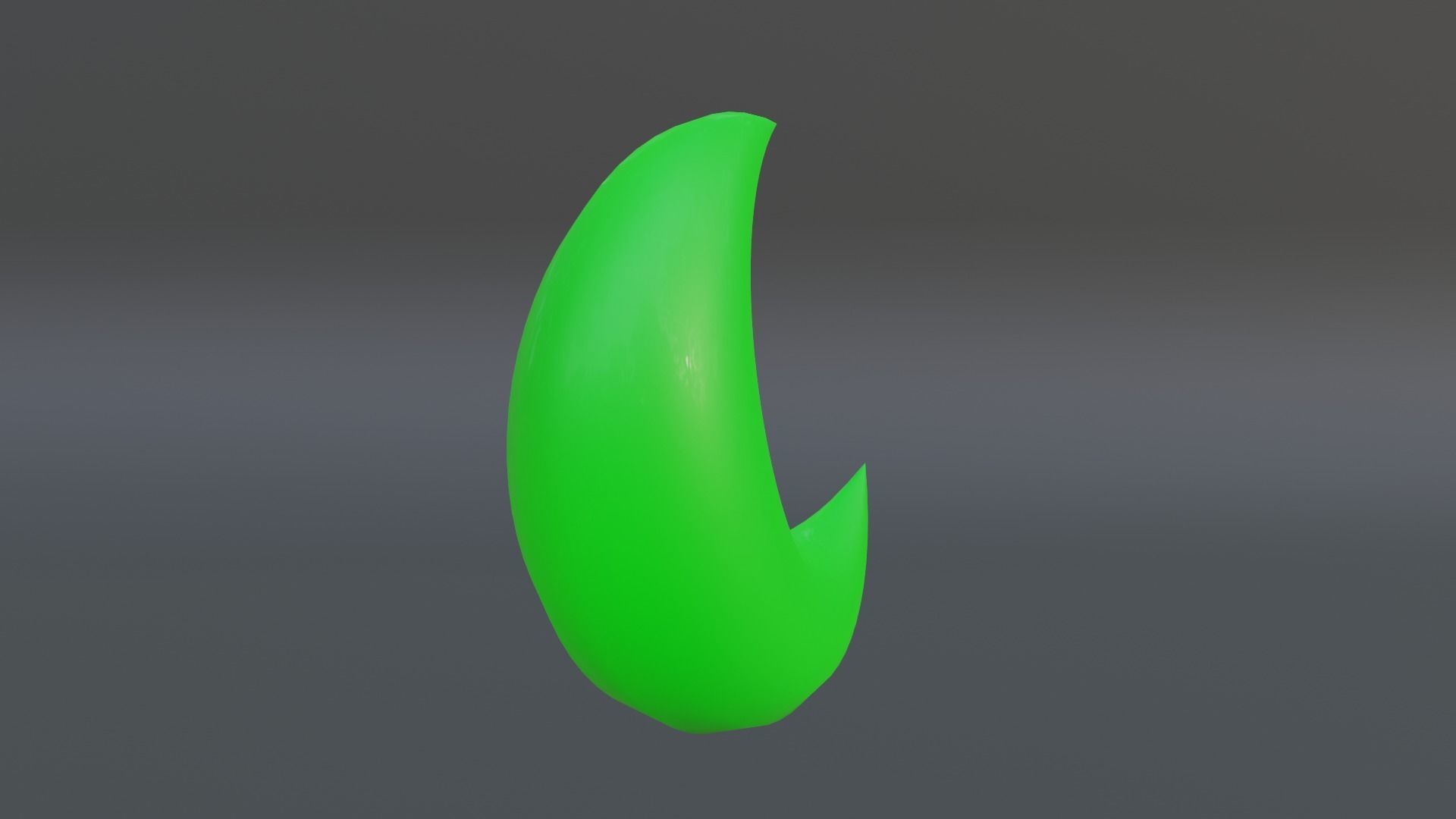 Green Moon Icon Low-poly 3D model_2