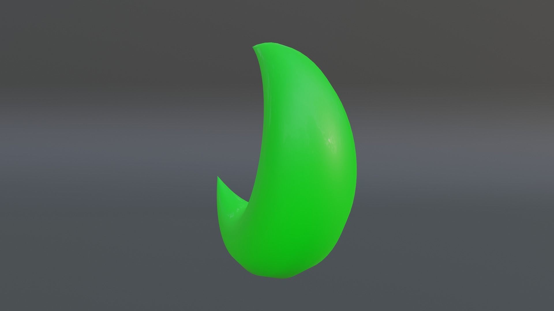 Green Moon Icon Low-poly 3D model_4
