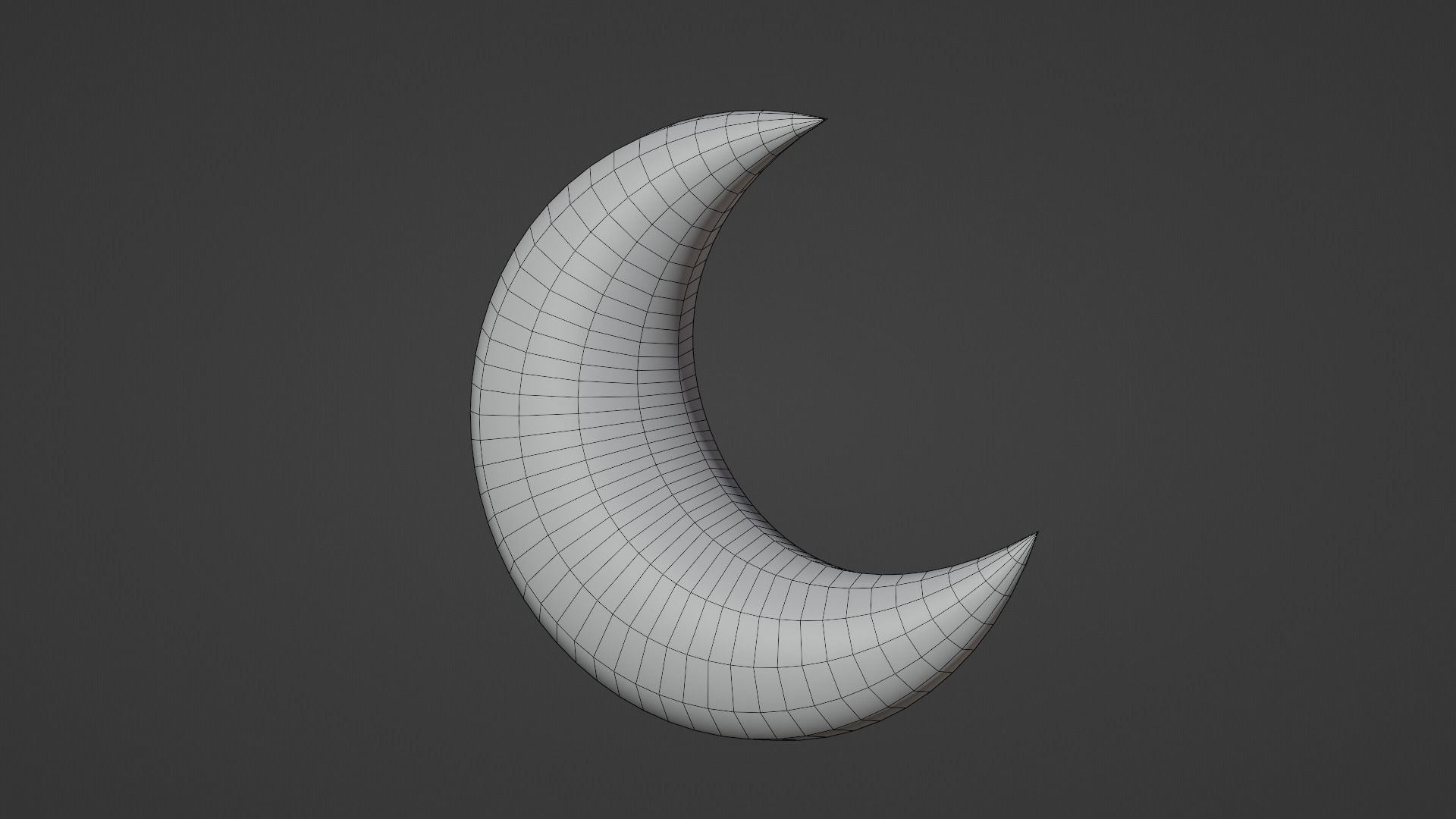 Green Moon Icon Low-poly 3D model_11