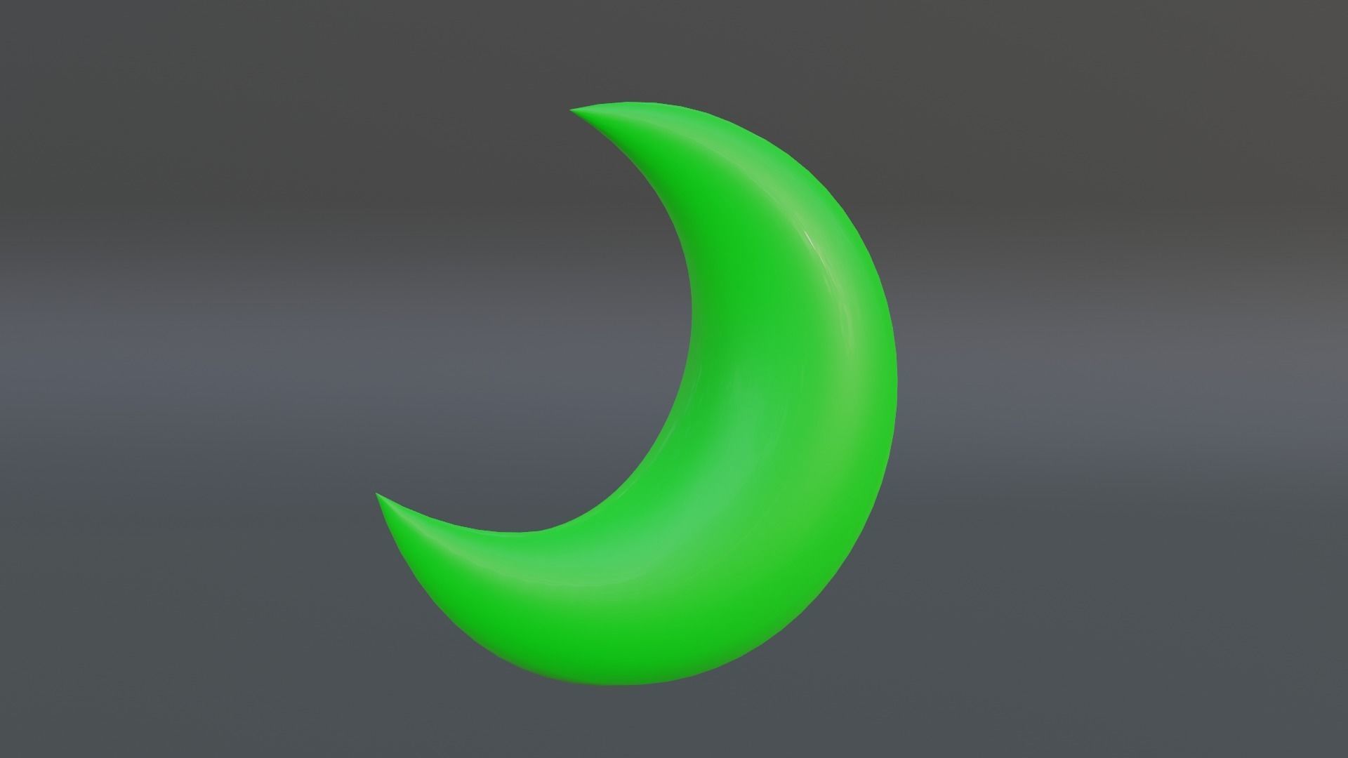 Green Moon Icon Low-poly 3D model_7