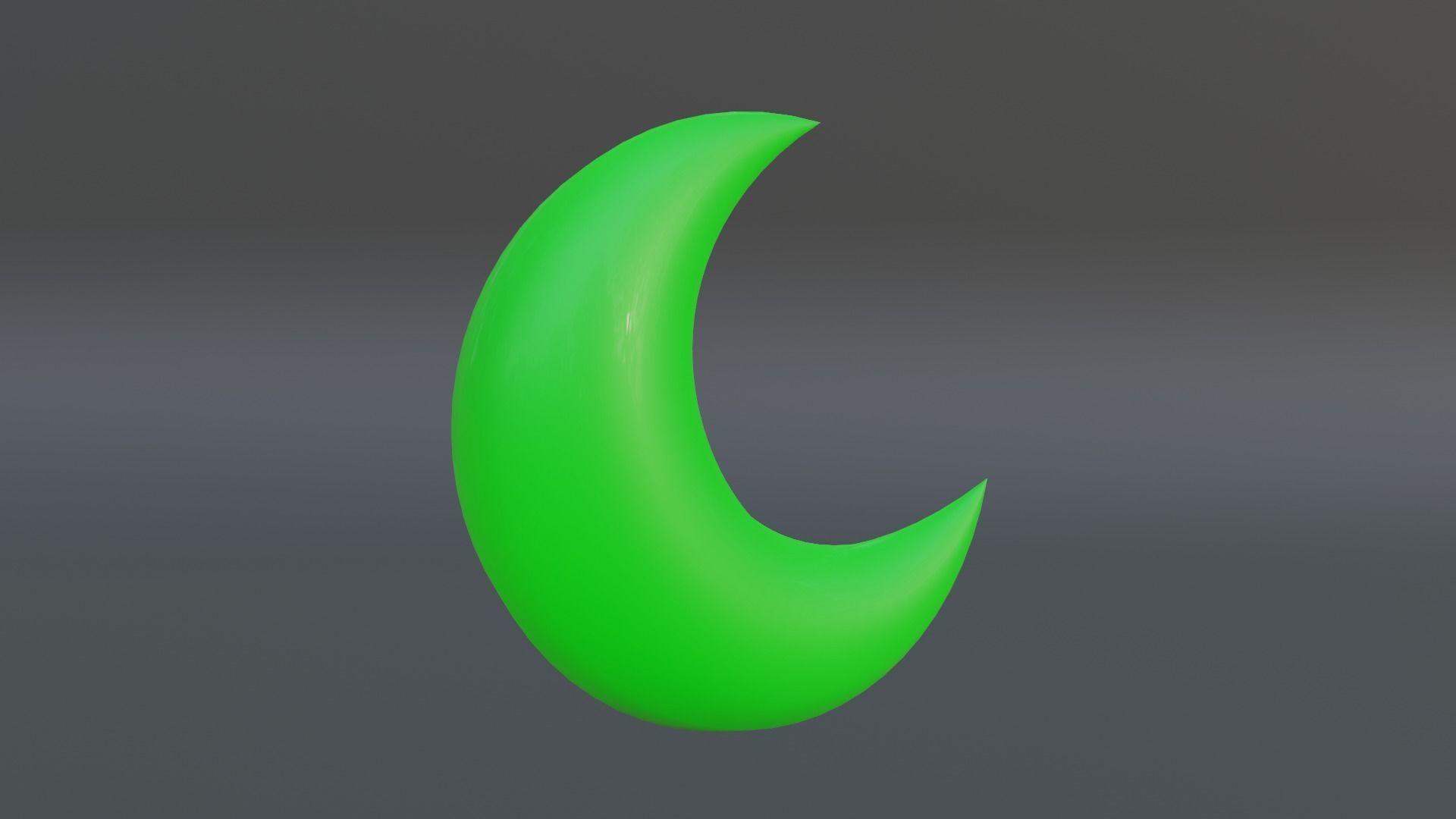 Green Moon Icon Low-poly 3D model_1
