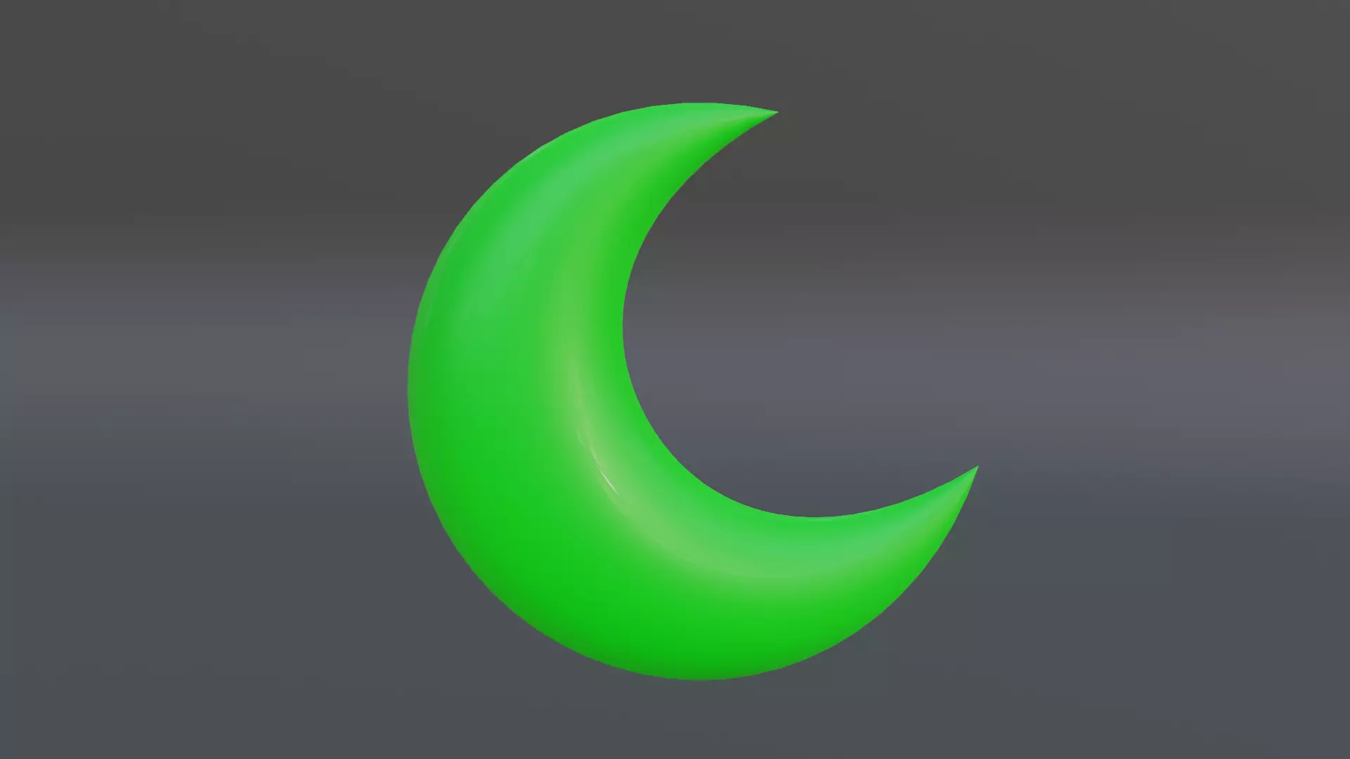 Green Moon Icon Low-poly 3D model_0