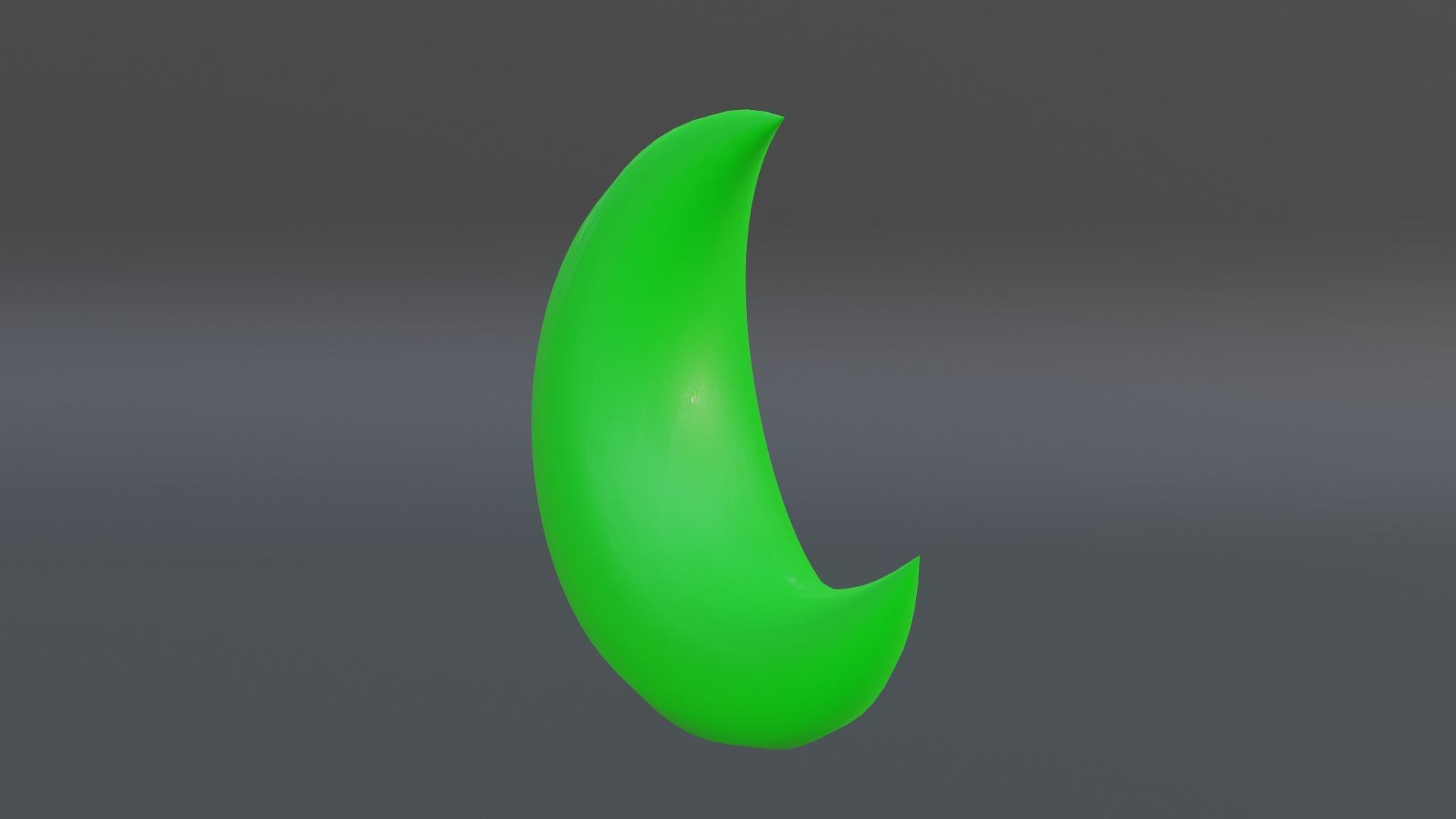 Green Moon Icon Low-poly 3D model_10