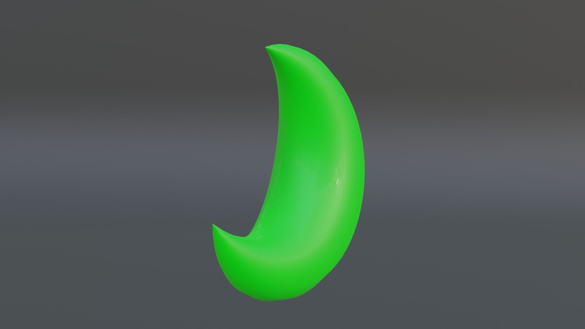 Green Moon Icon Low-poly 3D model_8