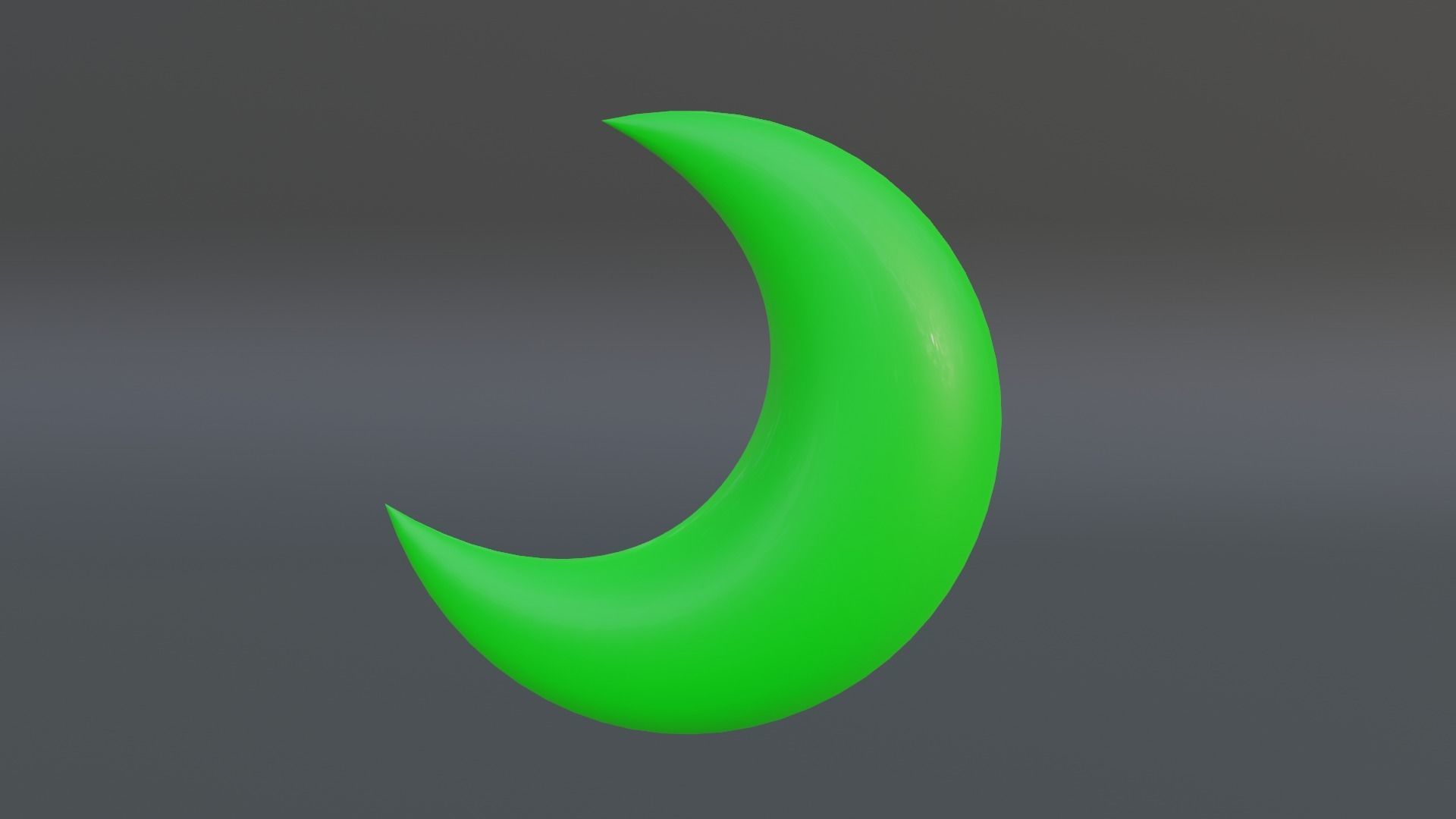 Green Moon Icon Low-poly 3D model_6