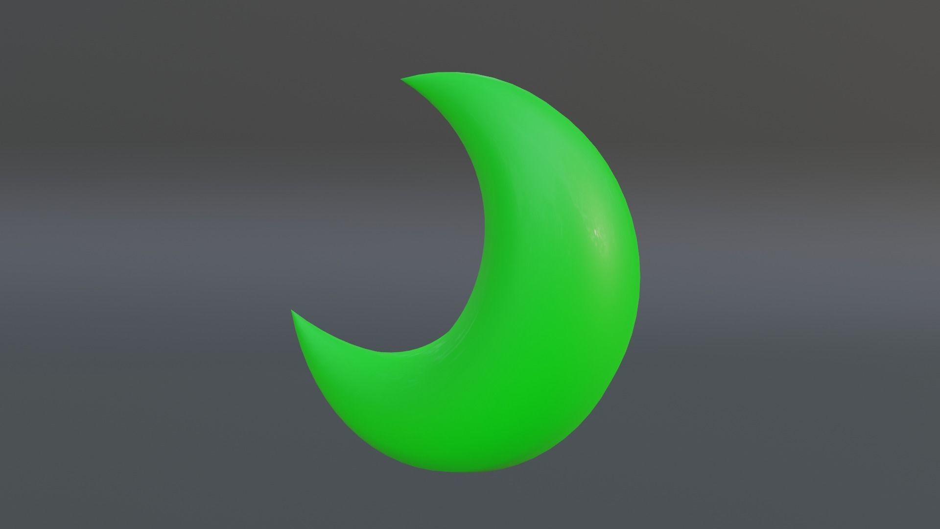 Green Moon Icon Low-poly 3D model_5