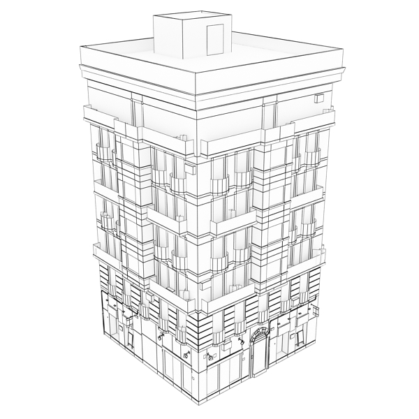 Building Collection 29-32 Low-poly 3D model_15