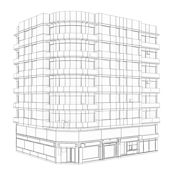 Building Collection 29-32 Low-poly 3D model_42