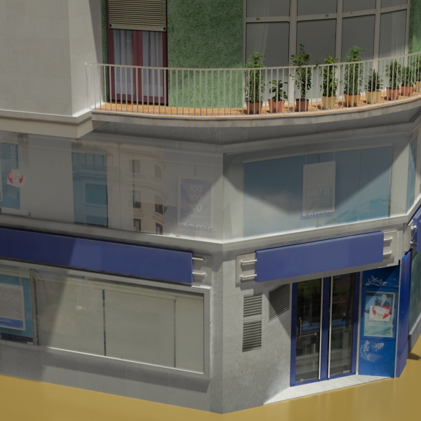 Building Collection 29-32 Low-poly 3D model_36