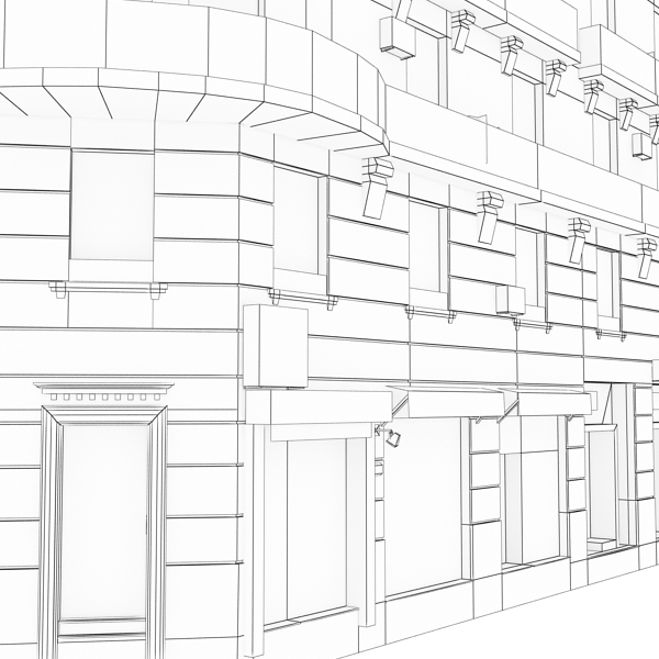 Building Collection 29-32 Low-poly 3D model_59