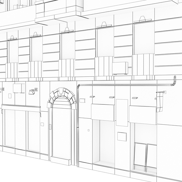 Building Collection 29-32 Low-poly 3D model_16