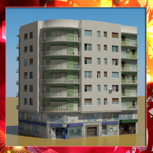 Building Collection 29-32 Low-poly 3D model_31