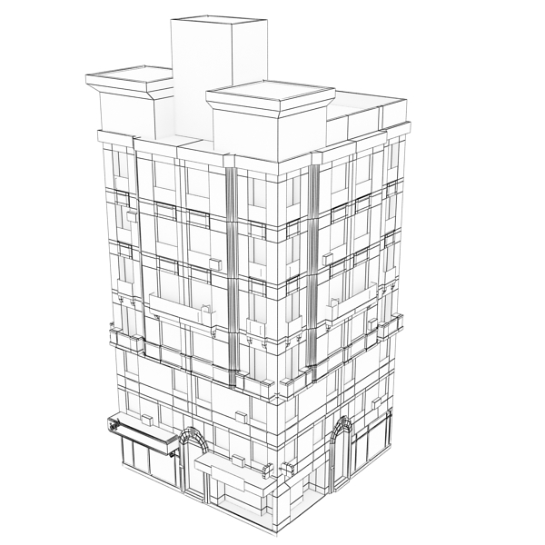 Building Collection 29-32 Low-poly 3D model_28