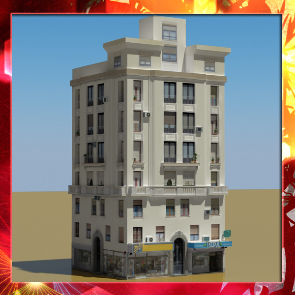 Building Collection 29-32 Low-poly 3D model_17