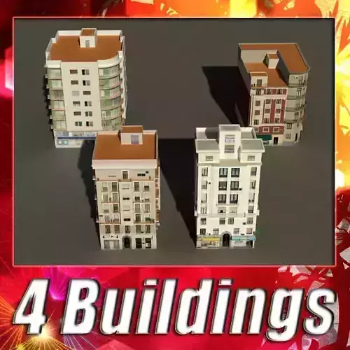 Building Collection 29-32 Low-poly 3D model
