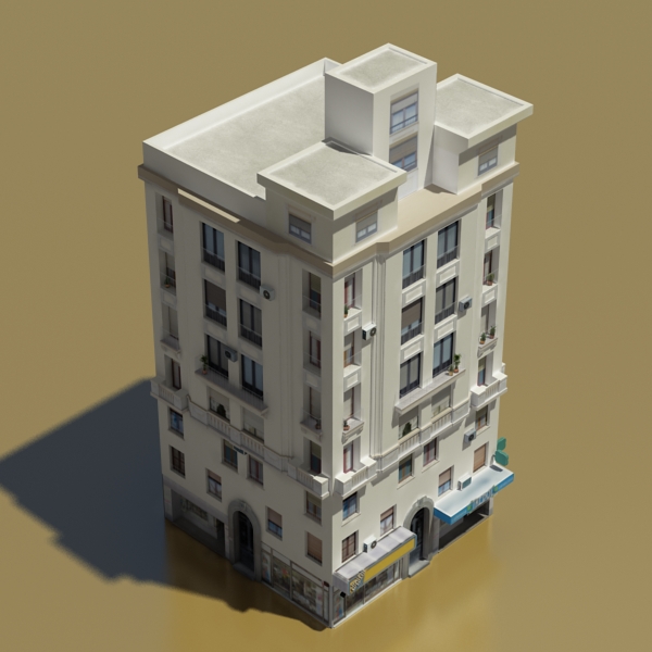 Building Collection 29-32 Low-poly 3D model_20