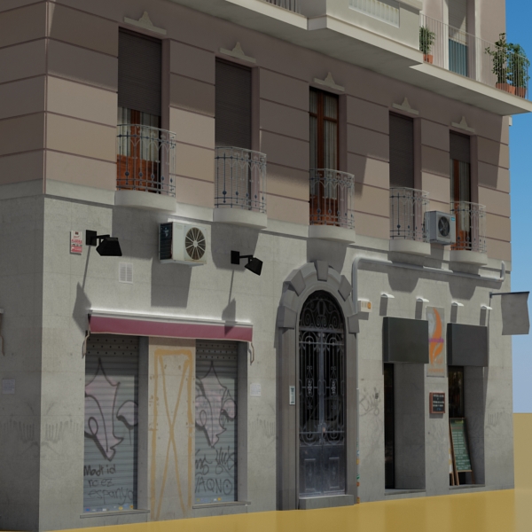 Building Collection 29-32 Low-poly 3D model_8