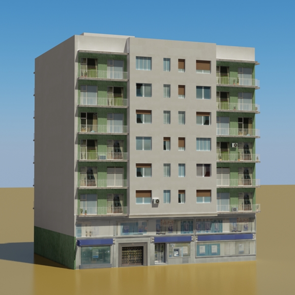 Building Collection 29-32 Low-poly 3D model_34