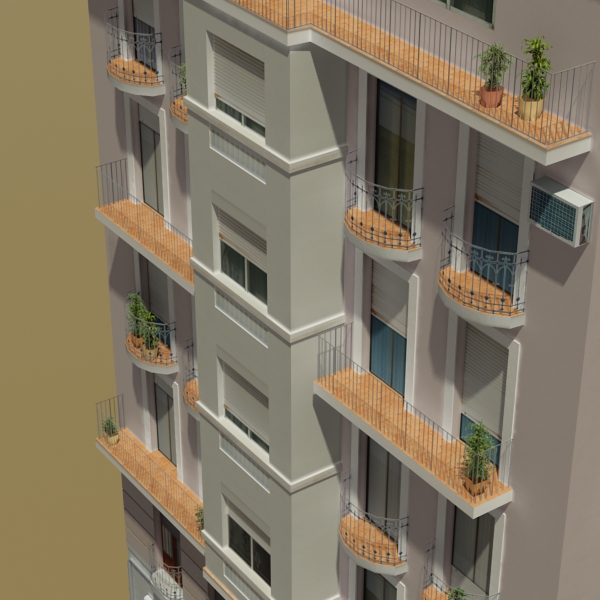 Building Collection 29-32 Low-poly 3D model_11