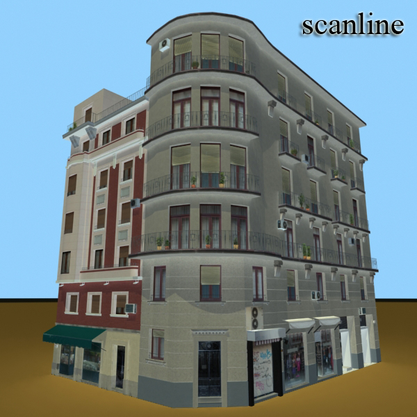 Building Collection 29-32 Low-poly 3D model_56