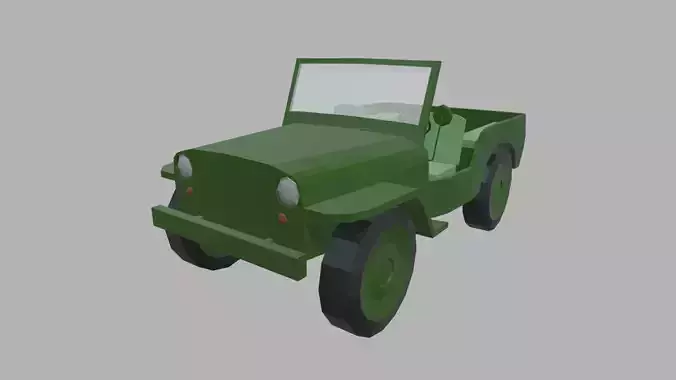 Low Poly Military Car 01