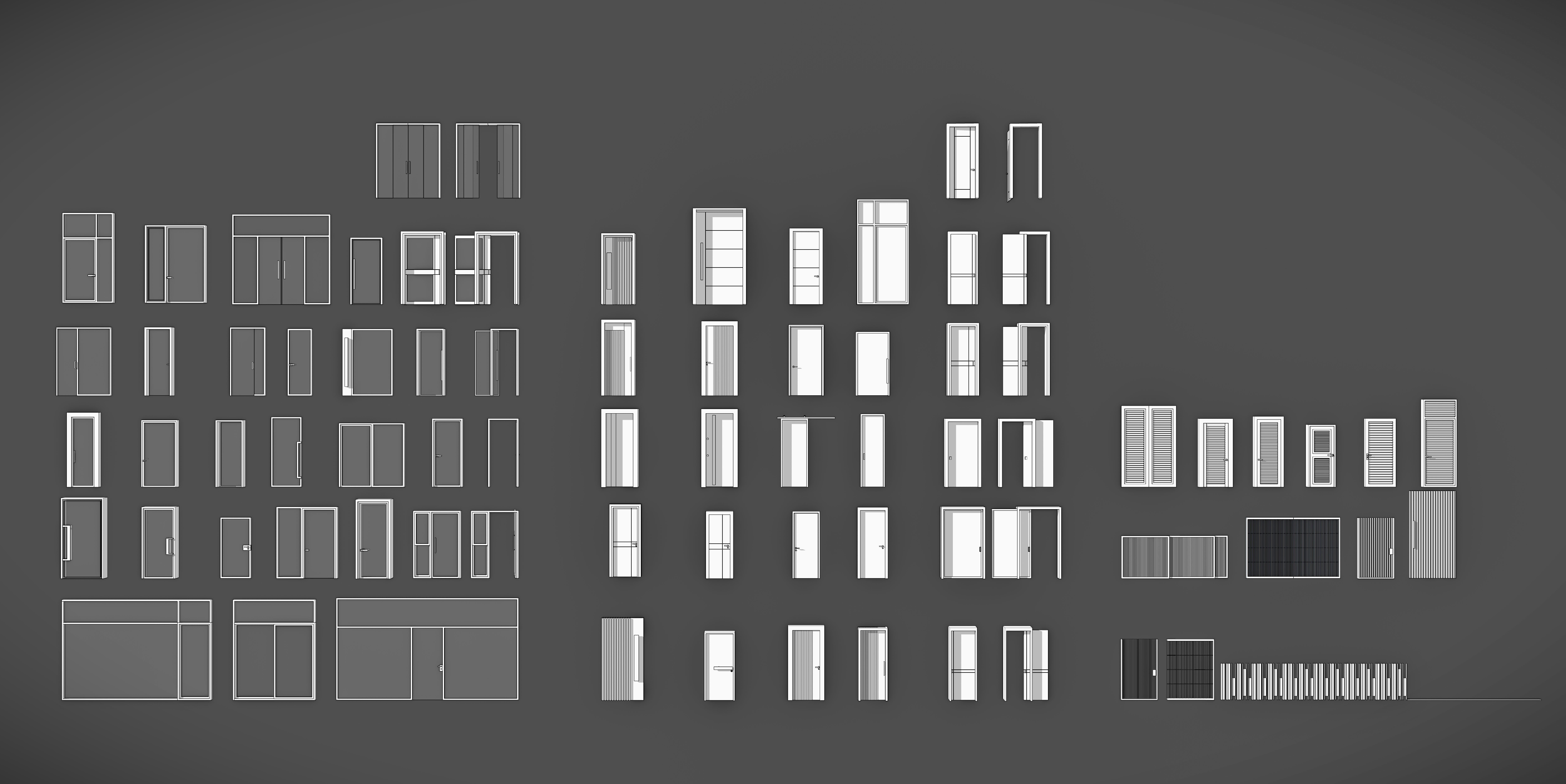 Door Collection - 67 pieces Low-poly 3D model_3