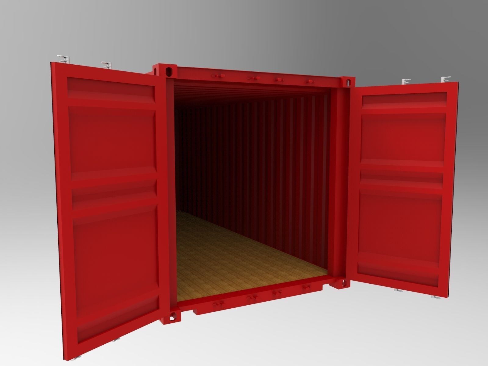 20 feet container 3D model_3