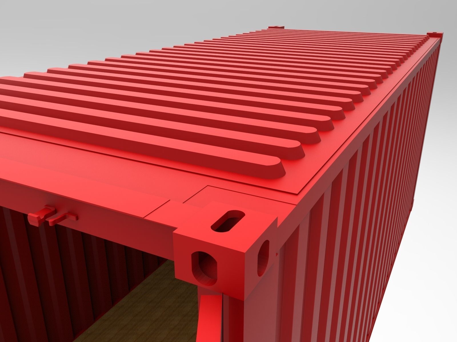 20 feet container 3D model_2