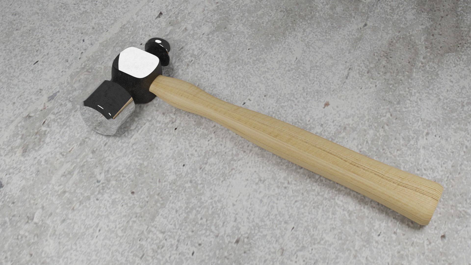 Hammer with hammer handle made of wood 3D model | CGTrader