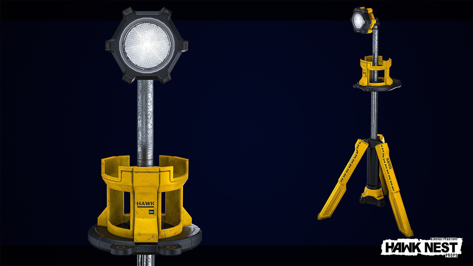 Tools - Work Light Low-poly 3D model_1