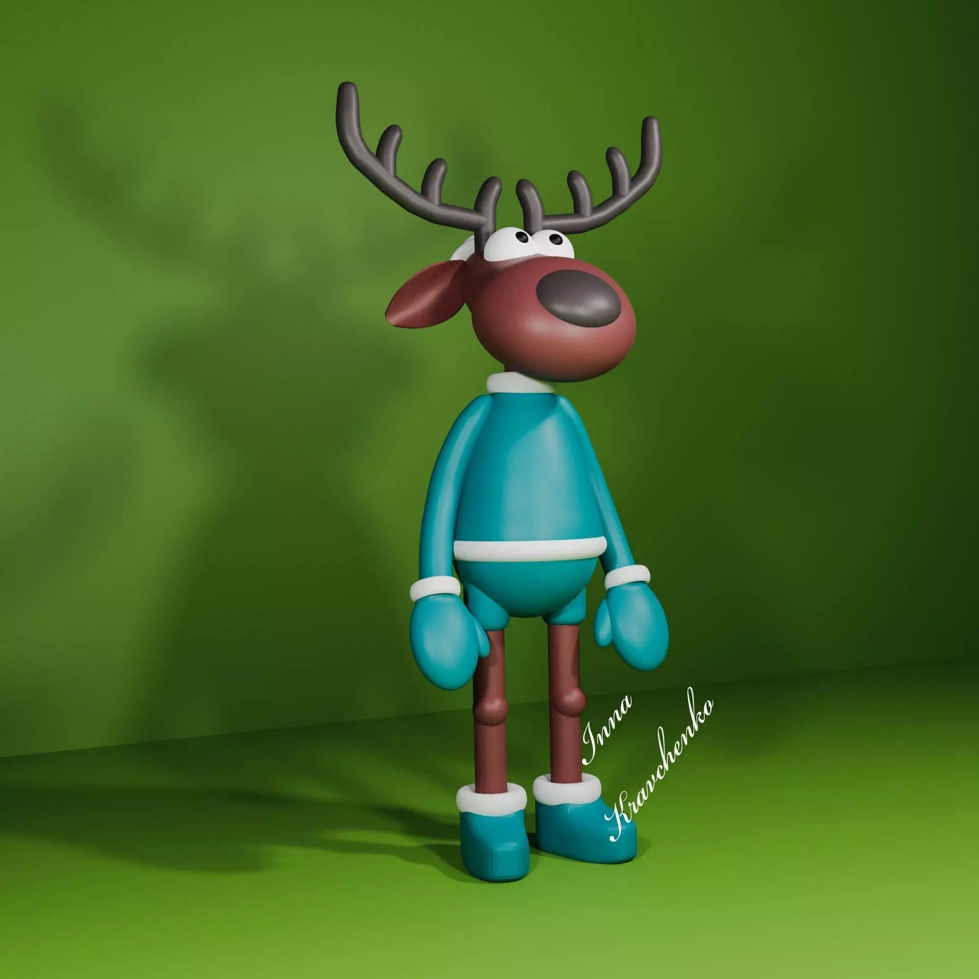 Deer Blender character mesh 3D model_0