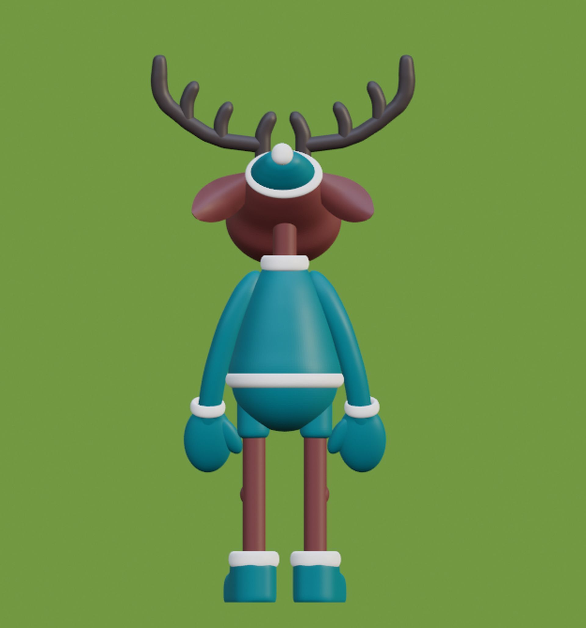 Deer Blender character mesh 3D model_2