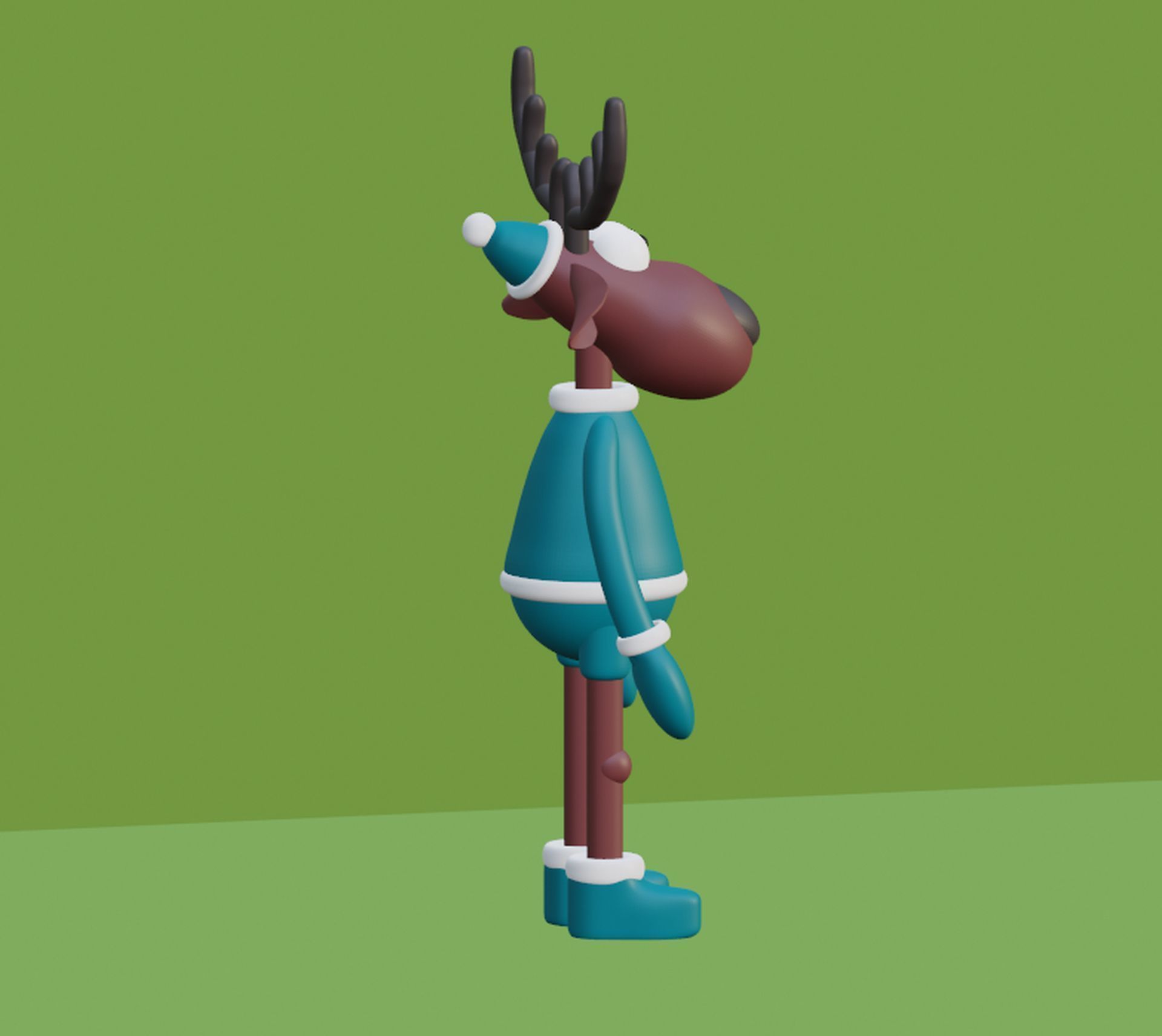 Deer Blender character mesh 3D model_1