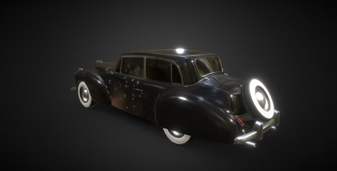 car the godfather Low-poly 3D model_2