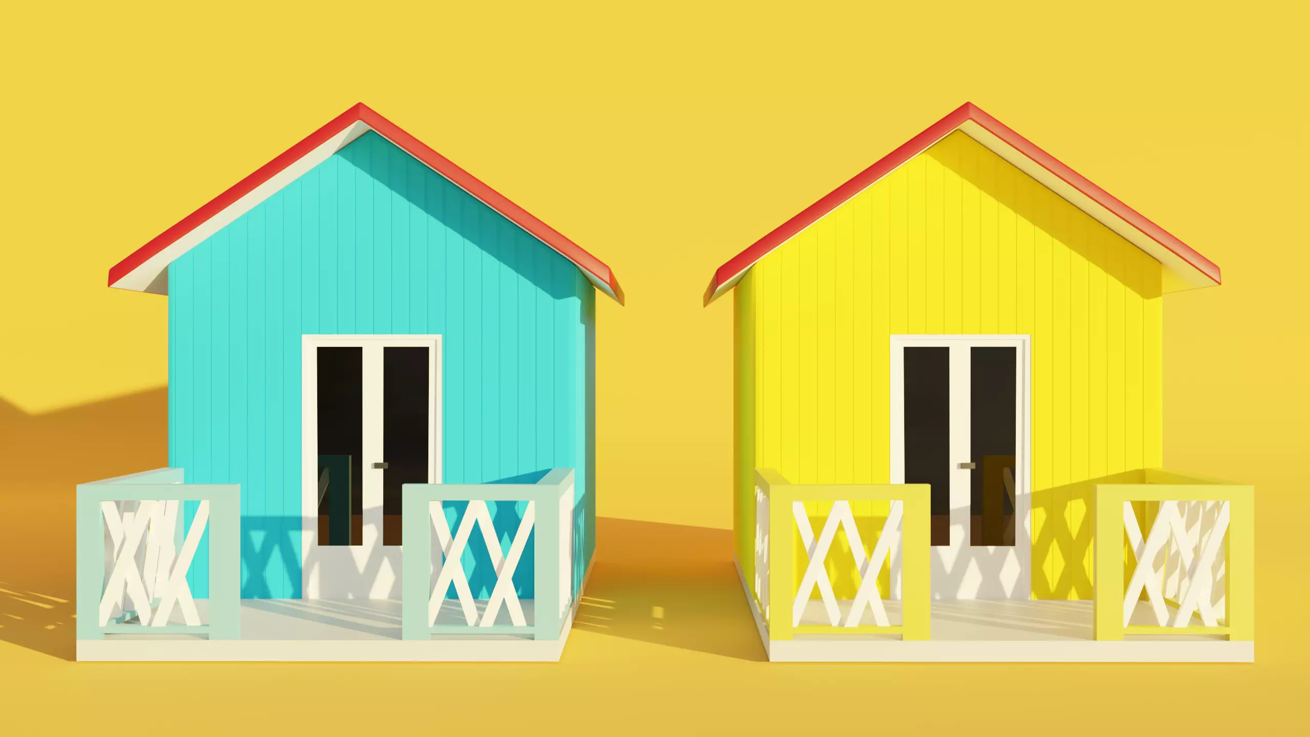 Beach Cabin Low-poly 3D model