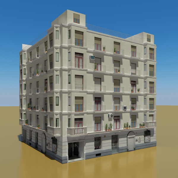 Building Collection 33-36 Low-poly 3D model_45
