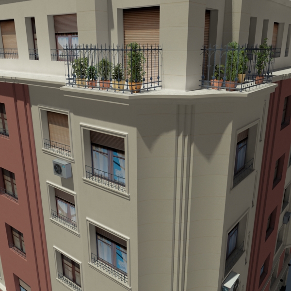 Building Collection 33-36 Low-poly 3D model_35