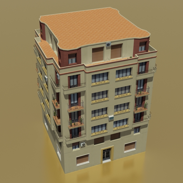 Building Collection 33-36 Low-poly 3D model_20