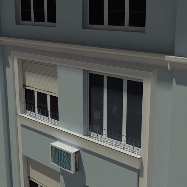Building Collection 33-36 Low-poly 3D model_8