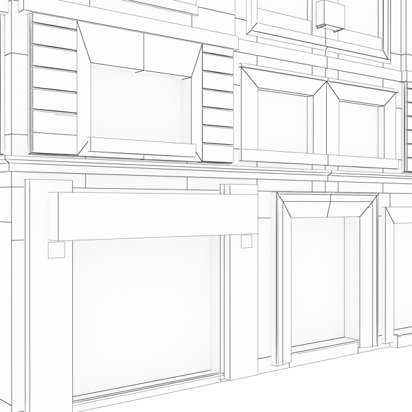 Building Collection 33-36 Low-poly 3D model_16