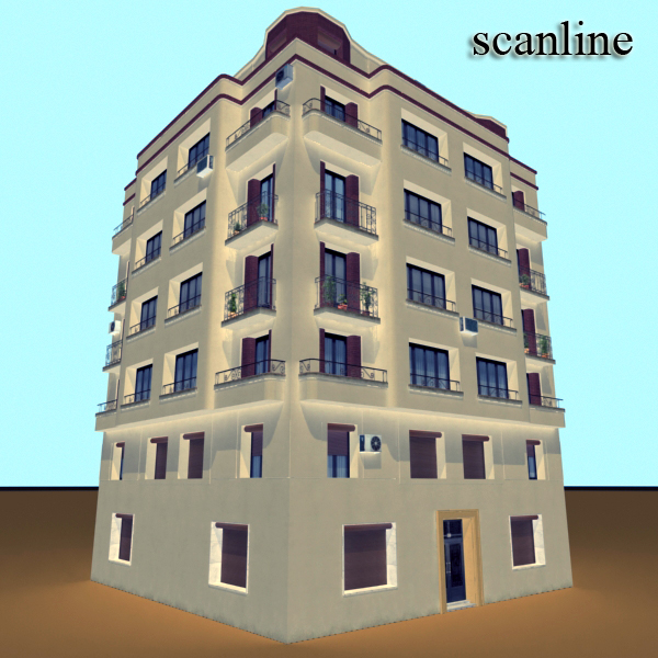 Building Collection 33-36 Low-poly 3D model_26