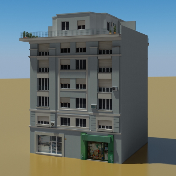 Building Collection 33-36 Low-poly 3D model_5