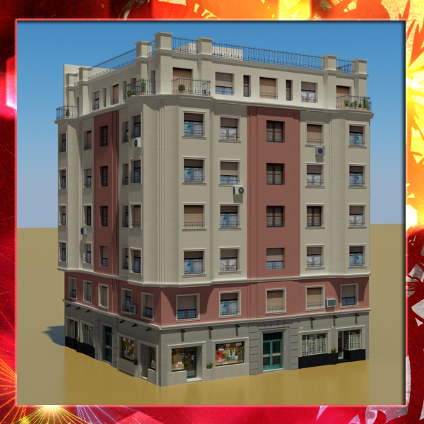 Building Collection 33-36 Low-poly 3D model_30