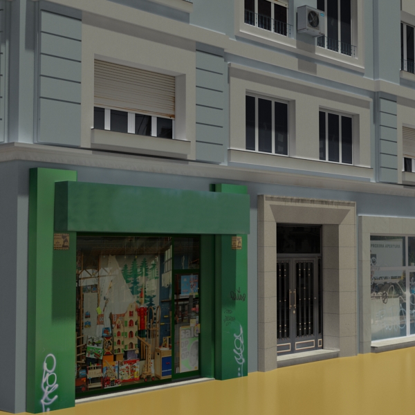 Building Collection 33-36 Low-poly 3D model_9