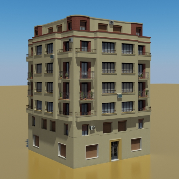 Building Collection 33-36 Low-poly 3D model_18