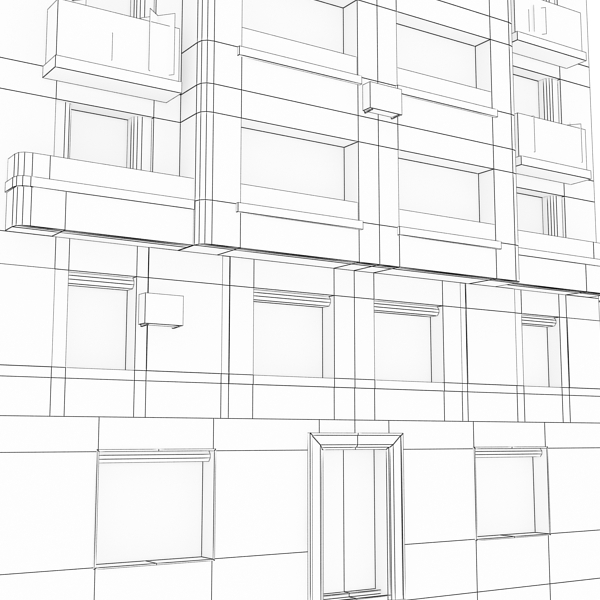 Building Collection 33-36 Low-poly 3D model_29