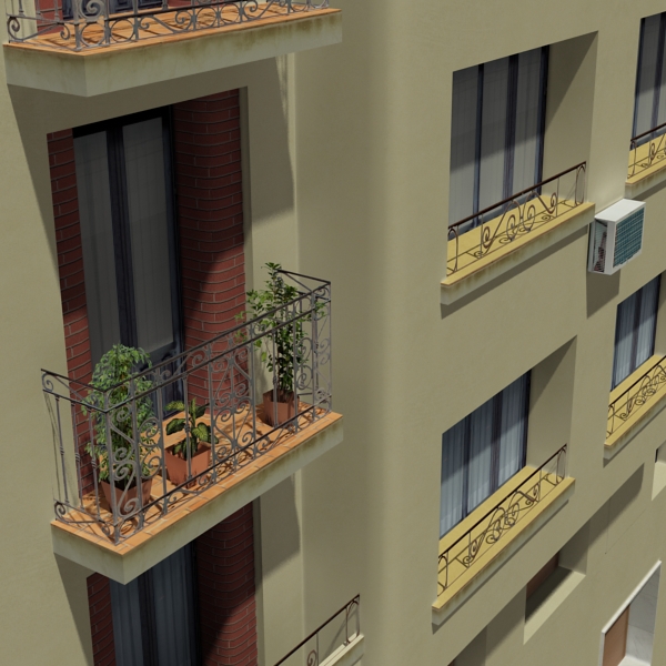 Building Collection 33-36 Low-poly 3D model_22
