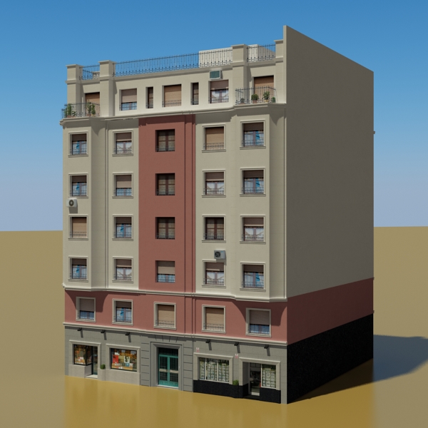Building Collection 33-36 Low-poly 3D model_32